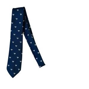 Vintage Johnny Carson Navy Tennis Racket Novelty Necktie Preppy Country Club